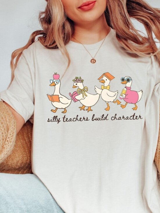 Tops - Silly Teacher Goose Shirt, Silly Goose Teacher Tshirt, Back to School Tee